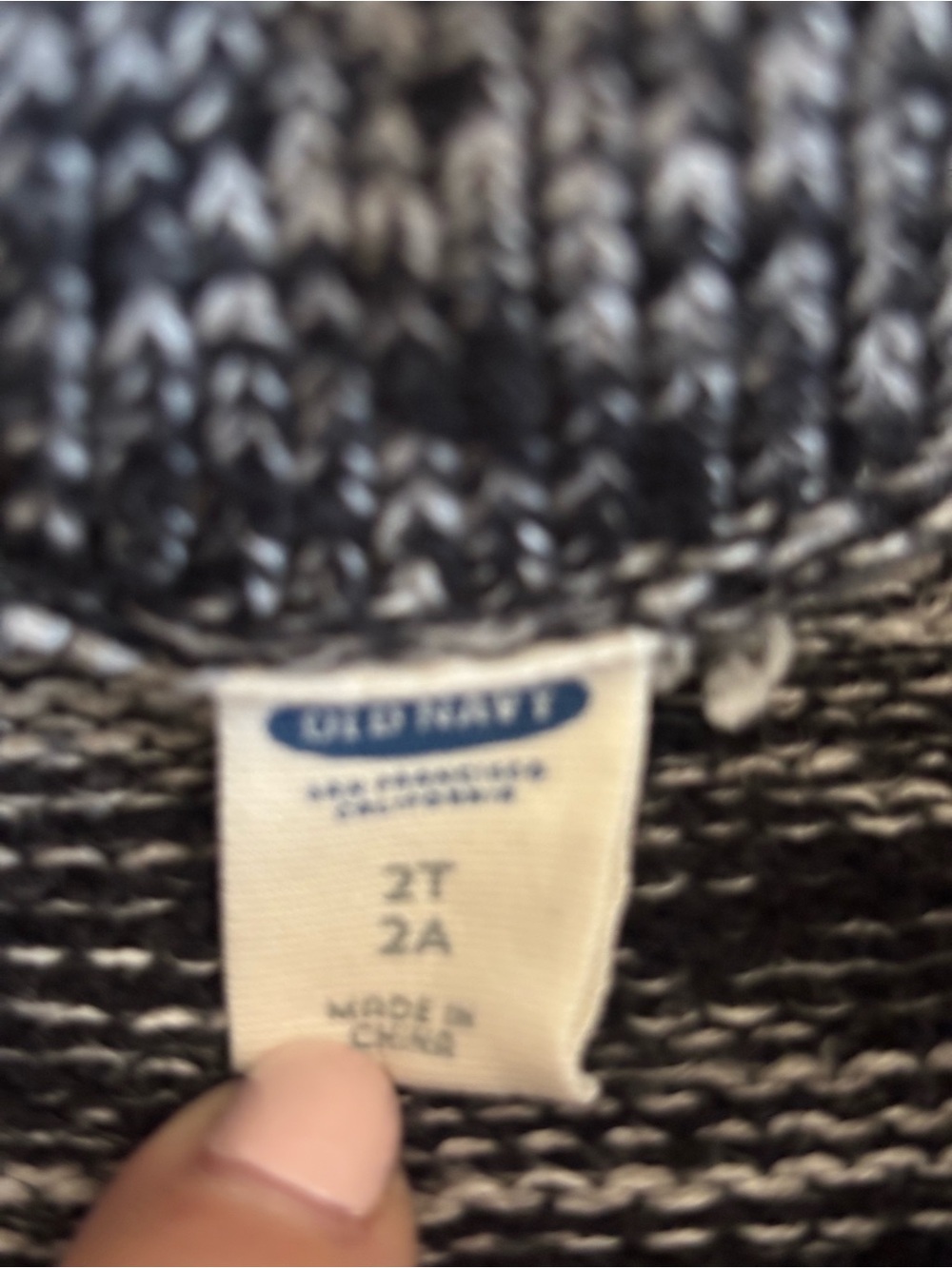 Old Navy Black and White Marled Knit Cardigan - Picture 2 of 2